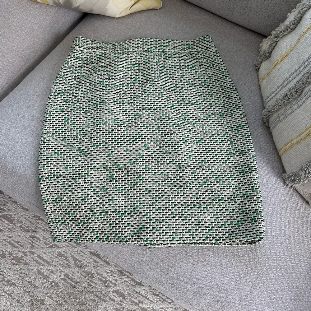 Kate Spade Elegant Green Tweed Skirt